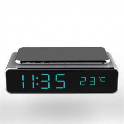 With Led Digital Clock Portable Fast Charging Travel Wireless Charger